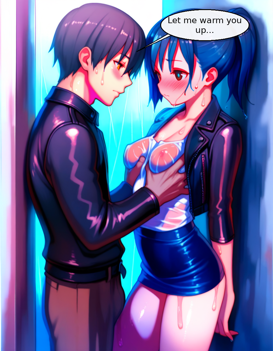 Panel 4 - Neon Rain Intimacy