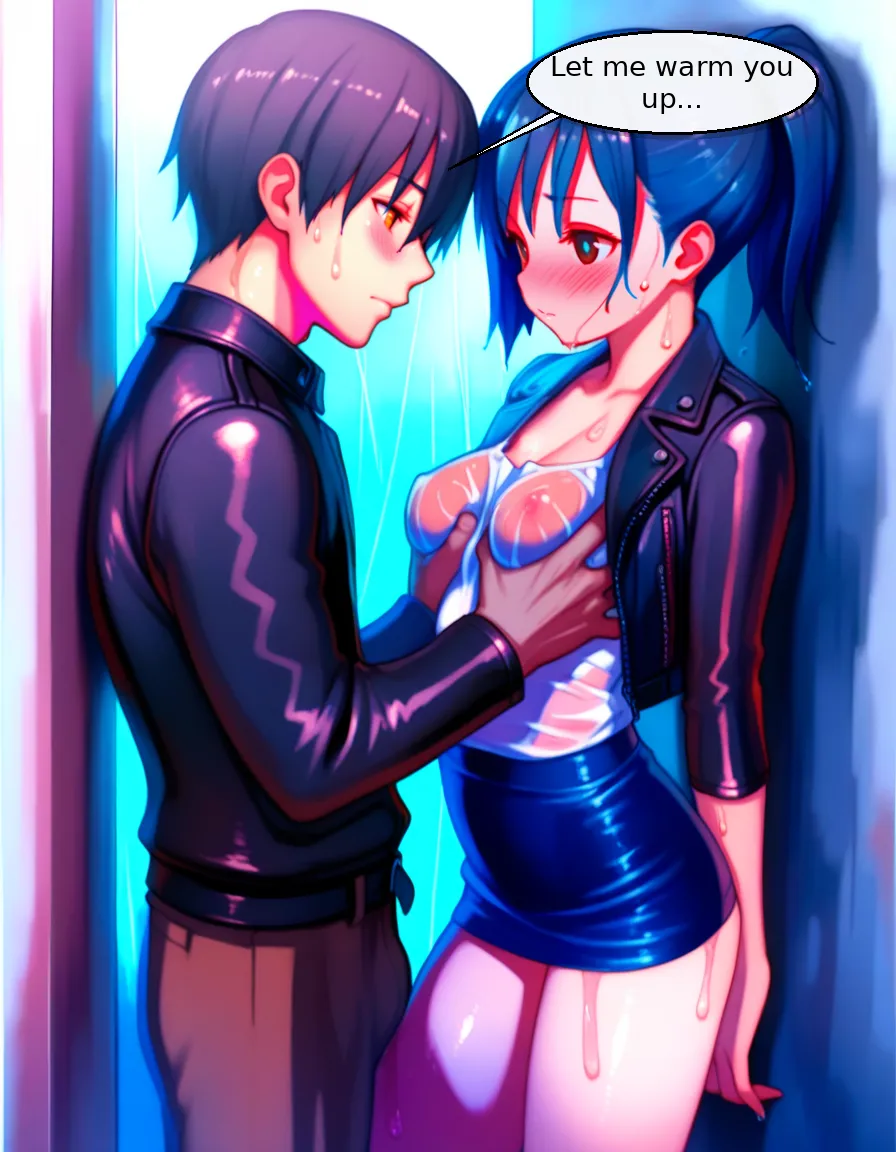 Panel 4 - Neon Rain Intimacy